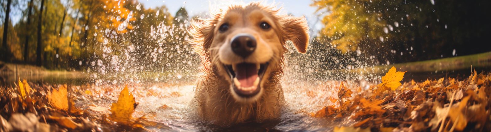 Chiens dans l'eau